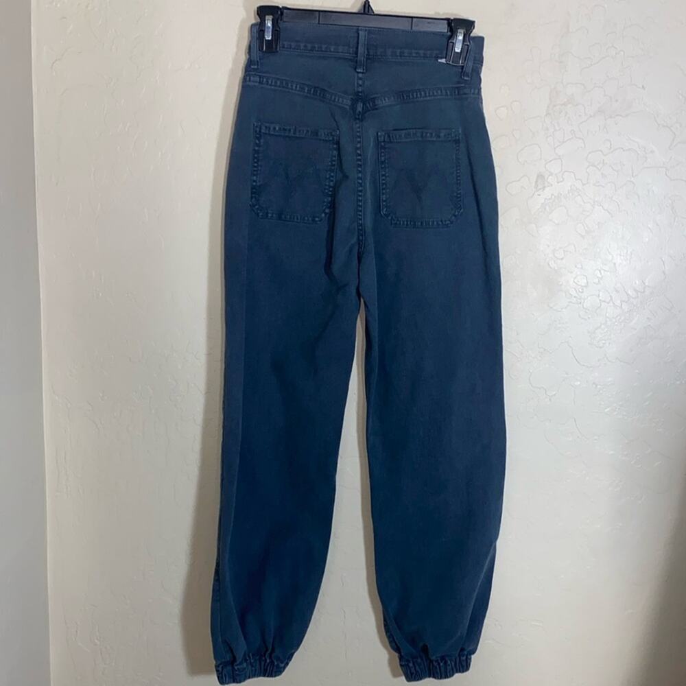 MOTHER wrapper patch springy ankle faded black joggers